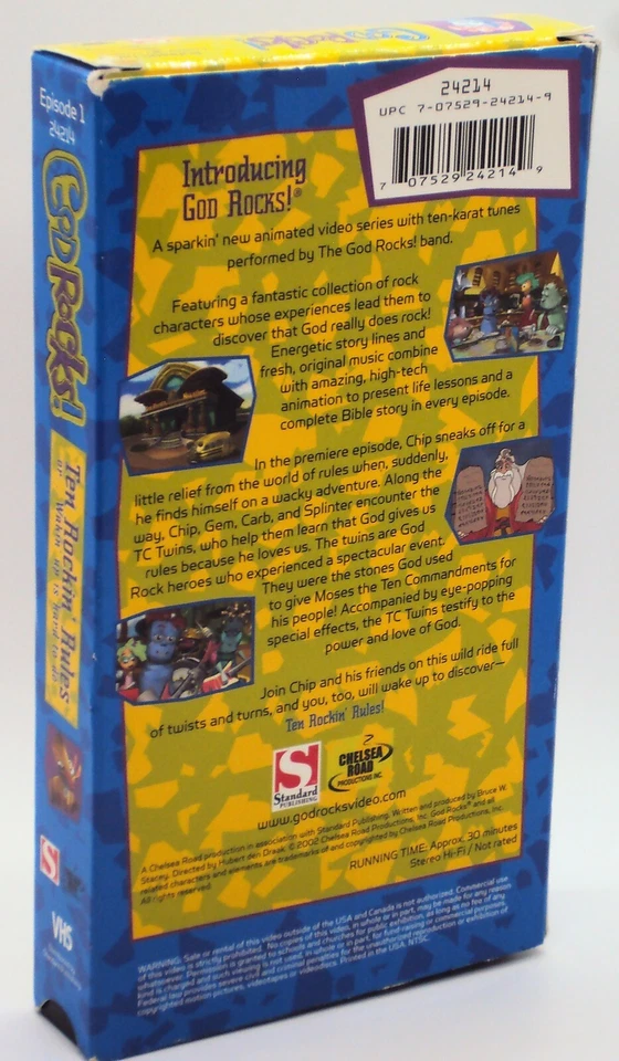 GOD ROCKS! TEN ROCKIN' RULES VHS Teaches Children The Ten Commandments Christian - Image 2 of 3