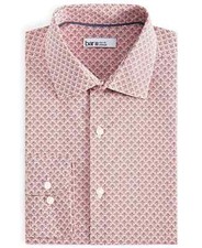 Bar III Men Slim Fit Dress Shirt Button Up Small 14-14.5 Long Sleeve White Spice