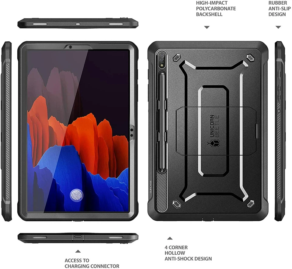For Samsung Galaxy Tab S8+/S7+ Plus 12.4" SUPCASE Rugged Stand Case Screen Cover - Image 3 of 4