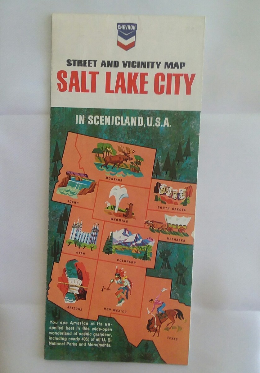 1966 Chevron Salt Lake City Street & Vicinity Map | eBay