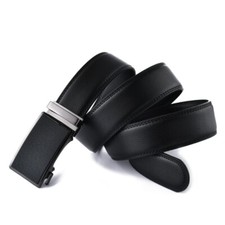 Hommes Cuir Automatique Boucle Cliquet Robe Suit Ceinture Réglable Bordure Pour