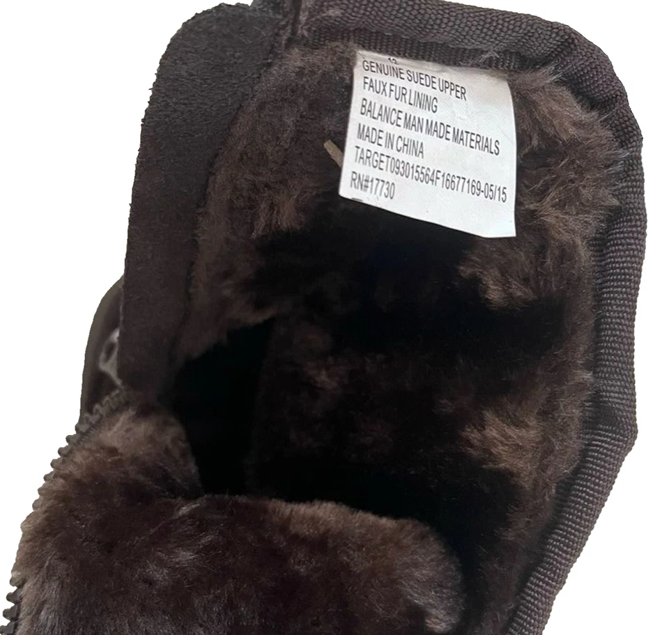 Botas de Invierno Cherokee Lucia Gamuza Marrón Oscuro Forradas de Piel Sintética Niño Pequeño Talla 12 ¡Nuevas! Foto 3 de 4