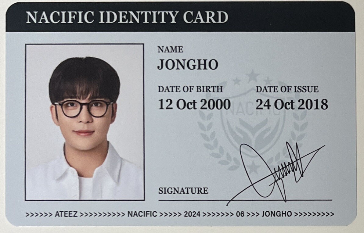 ATEEZ アチズ　ソンファ　社員証　NACIFIC ナシフィック　トレカ ATEEZ ユノ NACIFIC トレカ 社員証の通販 by らびshop｜ラクマ