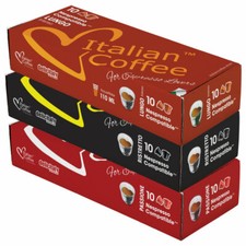 30 ITALIAN COFFEE capsules compatible w/ Nesp...