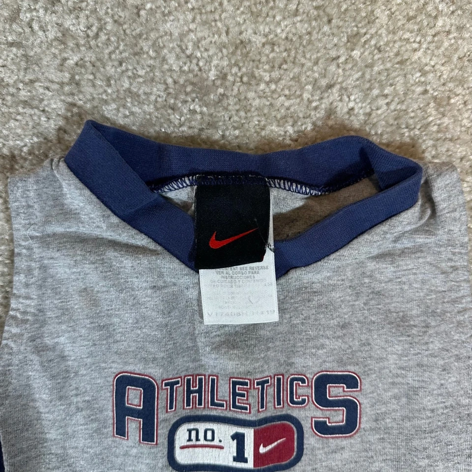 Nike Athletics Vtg No. 1 Toddler T-Shirt Sleeveless Gray Blue 4T Kid's Tank Top - Image 4 of 4