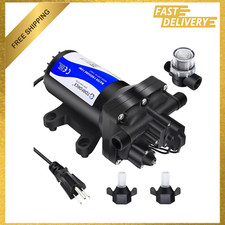 Fresh Water Pump 5.5GPM Pressure Booster Pump 75 PSI Diaphragm Pump 110V Garden