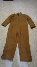 Walls Zero-Zone Coveralls Mens 2XL Brown Insulated Canvas Workwear Full Body