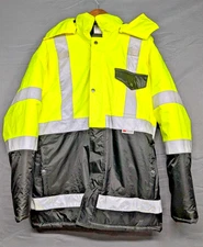 ULINE S-23349-M High Visibility Safety Jacket Medium ANSI/ISEA Class 3 Hi-Viz