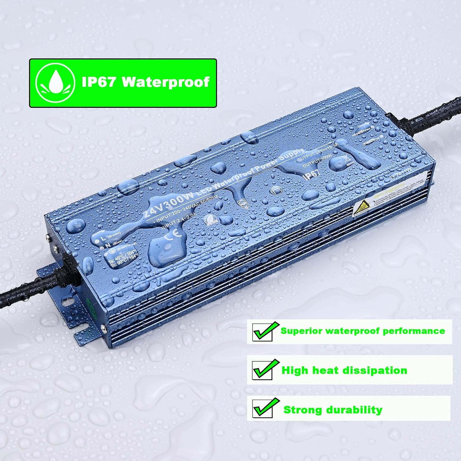 Alimentatore Industriale 24V 300W IP67 - Alta Efficienza 12.5A - 3