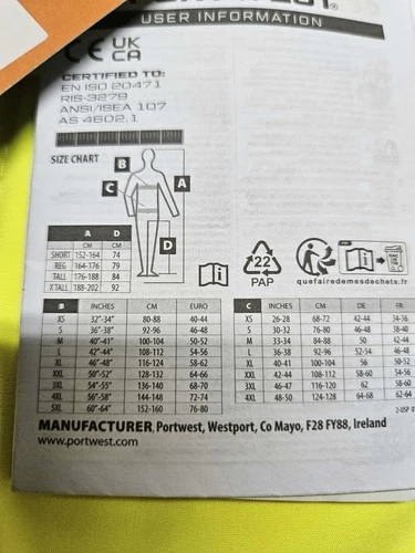 Portwest US428 Hi-Vis Reflective Softshell Waterproof Safety Work Jacket ANSI XL image 18