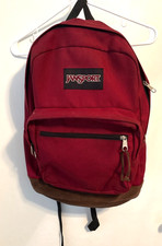 JanSport Right Pack Backpack with Suede Bottom in Burgundy