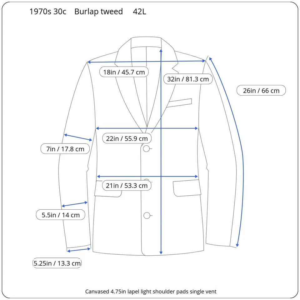 Vintage 1970s 3 Piece Suit 42L 34x32 Burlap Tweed Canvased - Image 2 of 4