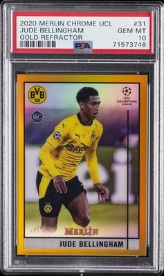 2020 TOPPS MERLIN CHROME CHAMPIONS LEAGUE JUDE BELLINGHAM ROOKIE RC 45/50 PSA 10