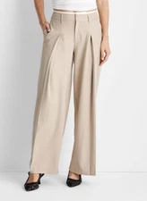 Future Collective Women's Sz: L 12/14 Khaki 12" Rise Wide Leg Trousers NWT $38
