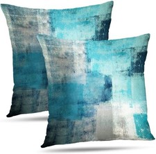 Throw Pillow Covers for Couch, 18x18 Inch, 2 Pack, Turquoise  Decorative Throw