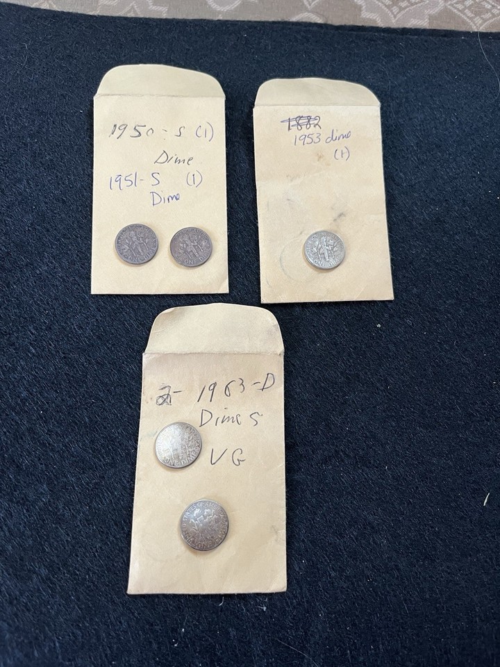 Lot Of 5 Dimes Pre 1964 Roosevelt And 1899 Barber Dime. | eBay