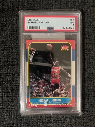 1986 Fleer Michael Jordan #57 PSA 7 Near Mint - Beautiful Card