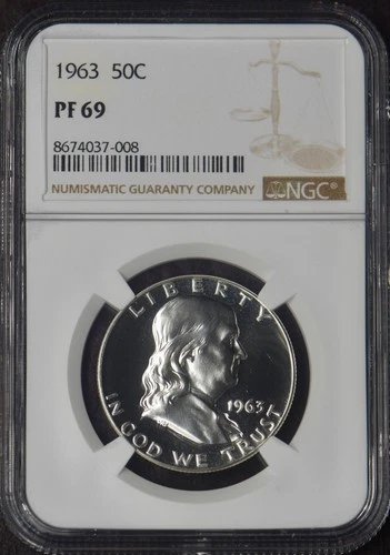 1963 Franklin Silver Half Dollar - NGC PF69 - ✪COINGIANTS✪
