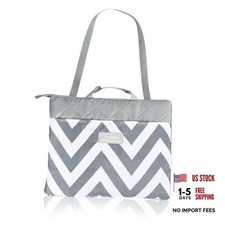 Waterproof Picnic Blanket, Lightweight 50 x 60 50" x 60" Gray Wavy Streak