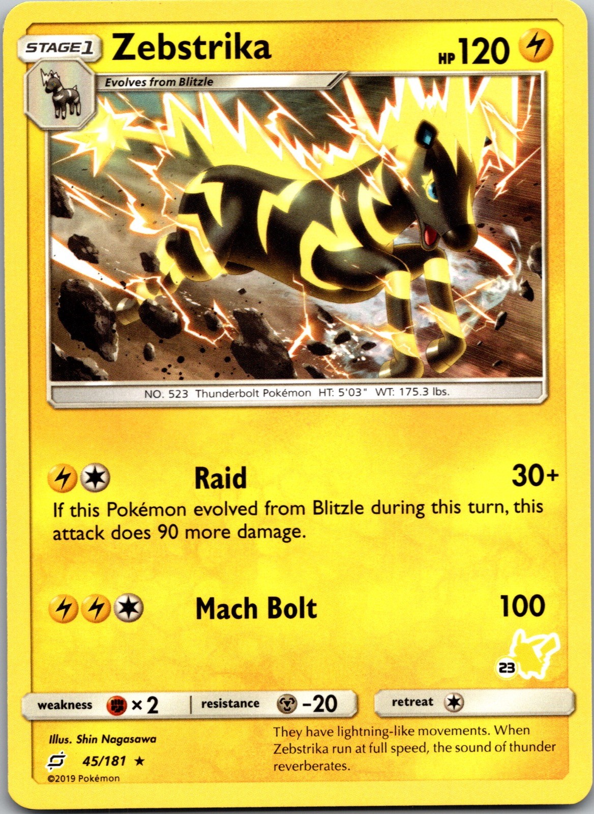 Zebstrika 45/181 R Team Up Pokemon Lightly Played
