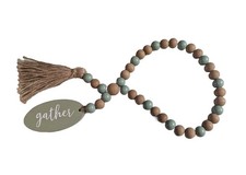 Hobby Lobby "Gather" Wood Bead Garland   Sage Green  Natural Jute Tassel  ...