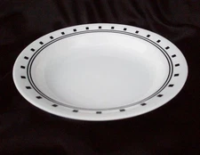 ❤️ Corelle CITY BLOCK 15-oz Flat RIMMED SOUP BOWL Pasta Stew 8.5" BLACK White