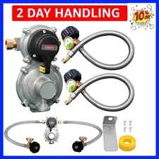 2-Stage Auto Changeover Rv Propane Regulator 2 Tank 18" Inch LP Pigtail Propane