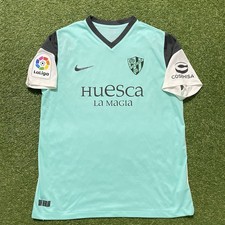 SD Huesca Nike 2021 Away Soccer Jersey Kit Shirt La Liga Slim Fit XL Teal Blue