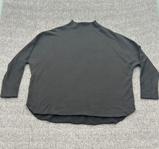 Frank Eileen Effie Long Sleeve Funnel Neck Capelet Sz L Black Minimalist Basic