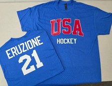 USA Hockey ERUZIONE CRAIG MORROW JOHNSON SILK 1980 Miracle On Ice ROYAL Shirt