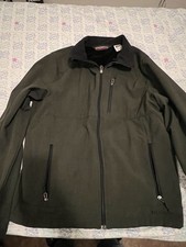Chaqueta softshell negra diamante doble diamante negra cremallera completa para hombre mediana unisex