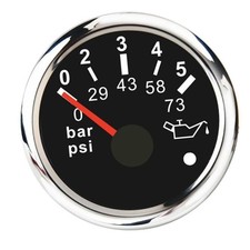 Oil Pressure Gauge Meter 10-185? Marine/Boat 0~5Bar Oil Pressure Meter Black