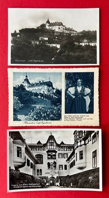 3 x Postcard Marienbad in Bohemia around 1930/40 Café Egerländer with Types (162264
