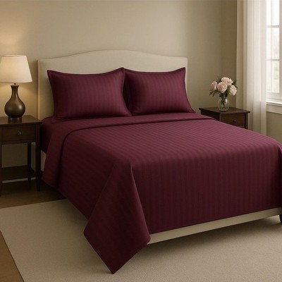 Luxus Bettwäsche Set 200x200 cm, 100% Baumwolle, tief lila, weich & elegant