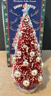 Radko ShinyBrite Sparkletown  BottleBrush Xmas Tree RED SILVER ornaments  9” NEW — photo 5