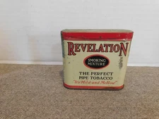Vintage Phillip Morris Revelation Pipe Tobacco Tin Hinged Lid