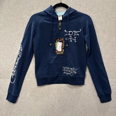 NWT CHRISTIAN AUDIGIER ED HARDY Women s Small Hoodie Embroidered Dead Or Alive