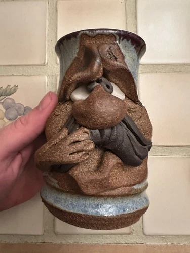 Mug Ugly Funny Face Mug Mahon? Stoneware Pottery Pottery Vintage