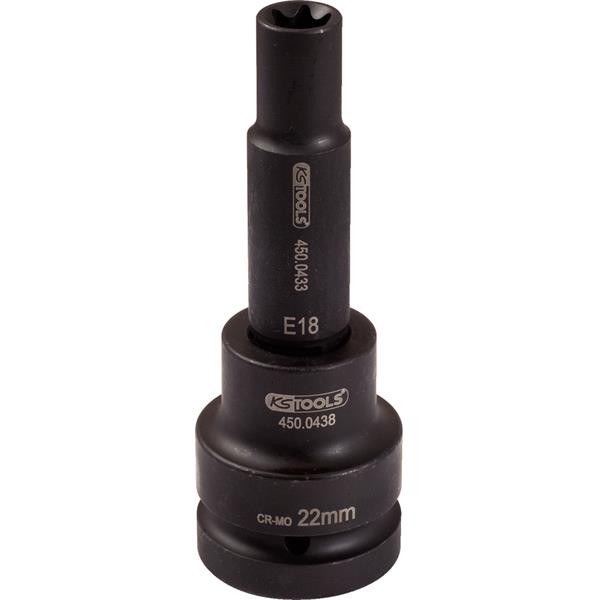 "Ks-Tools 450.0452 3/4\" Tx-E-Kraft-Stecknuss Lang E20 Chrom-MolybdäN Phosphatiert"-image