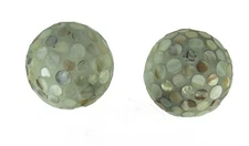 Scratch & Dent Set of 2 Mosaic Seashell Decorative Balls