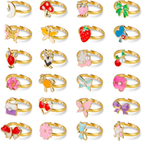 Hifot Kinderringe MäDchen Prinzessin Schmuck Set 36 StüCk, Kristall Verstellbare