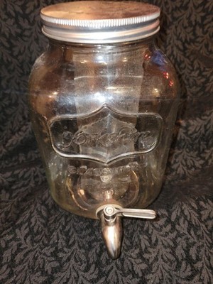 Gibson Yorkshire Glassware Coffee,  Iced Tea or Cold Drink Jar Dispenser 12.75 