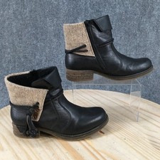 Rieker Fee 93 Boots Womens 36 Casual Side Zip Ankle Boot Black Leather Low Heels