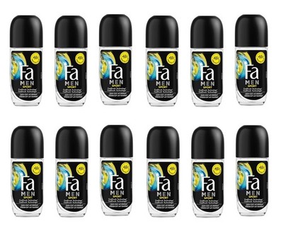 12x FA MEN SPORT CITRUS GREEN SCENT ANTITRANSPIRANT DEO ROLL ON 12x50ML EU VE...