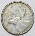 1957 25c Canada Silver Quarter - RAW - Nice Coin - 25 Cents