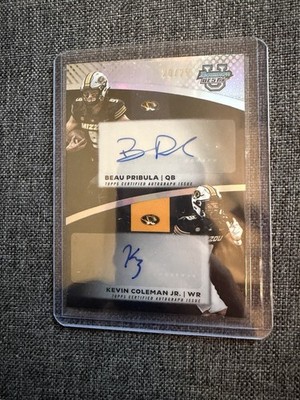 Beau Pribula Kevin Coleman Jr. 2025 Bowman Best U Dual Auto /25 Missouri Tigers