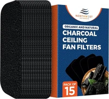 Ceiling Fan Filters - Charcoal Ceiling Fan Filters for Blades - 15 pack