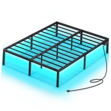 Bed Frame with USB Charging Station Bed Frame with LED Full without headboard