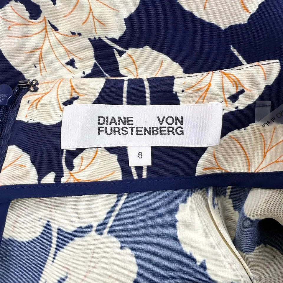 Diane Von Furstenberg Women's Kara Floral Pencil Midi Skirt Size 8 Navy Blue - Image 3 of 4
