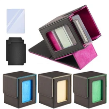 PU Leather Deck Box Card Storage Box Magnetic Holder For MTG Trading Card Games